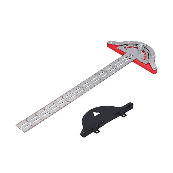 [LLC]Thodworker Edge Ruler Protractor Vinkelmåleverktøy i rustfritt stål Tømrerutstyr 38.1cm