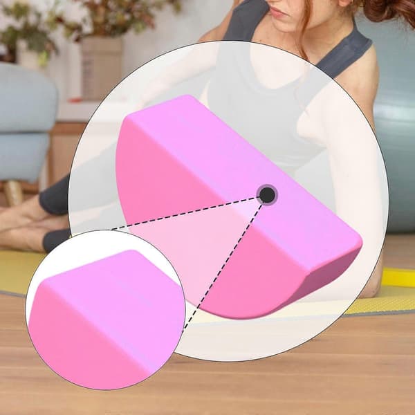 [LLC] Halvrund yogablock, halkfri bärbar viktig träningskloss, halvmåne Pink