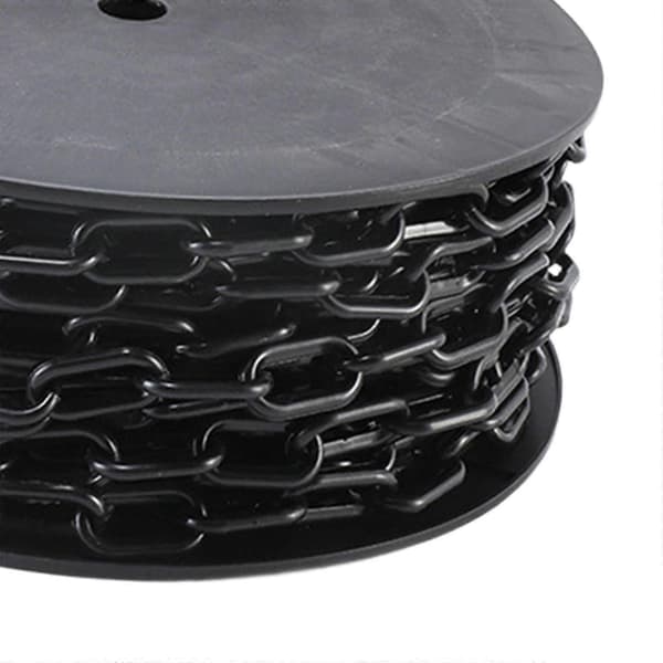 [LLC]Thgh Visibility Safety Barrier Chain PP Plastic Easy Cut Caution Security for Parking Driveway Events Black