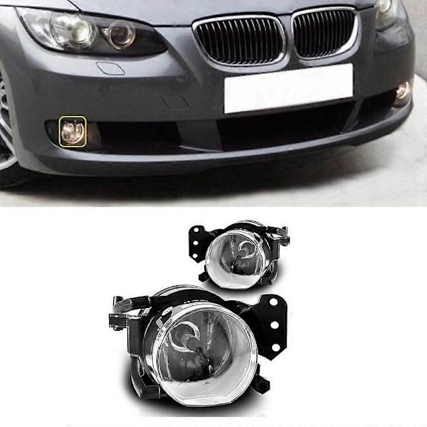 [LLC] Fog Light Assembly Compatible with - 3 5 6-Series E60 E61 E90 E91 E63 E64 X3 E83 Front Bumper Fog Lamp 63176910 Black