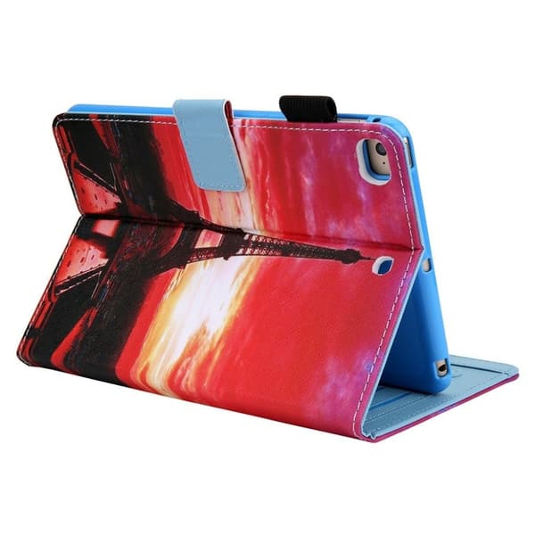 [LLC]Cool mönstrad läder flip fodral för iPad Mini (2019) - torn Röd red