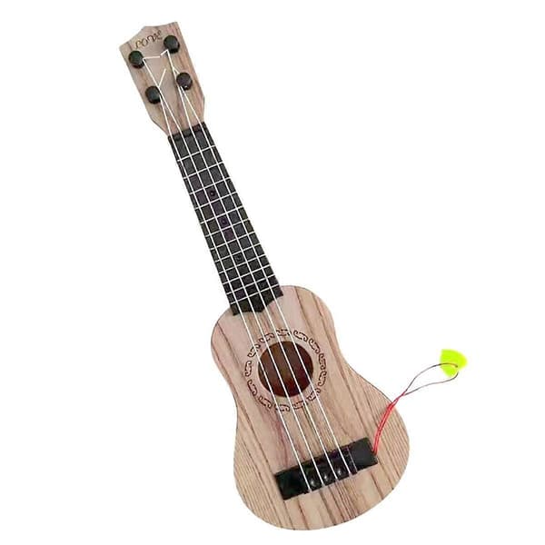 [LLC]17In Barn Ukulele Gitarr 4 Strängar Minigitarr Barn Musikinstrument Leksaker med Plektrum för Småbarn Pojkar Flickor, C White
