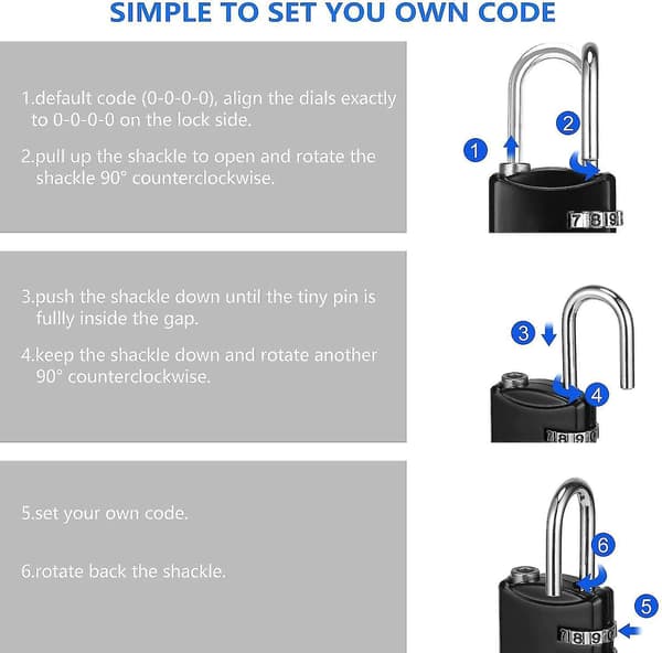 [LLC] 4-pack small 4-digit combination locks for school gym lockers
