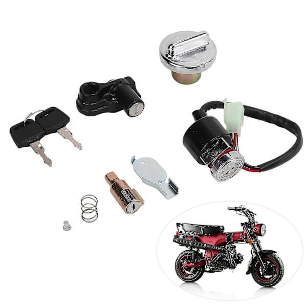 [LLC]Ignition Switch Gas Cap Helmet Lock Kit for Dax Skyteam 50cc 125cc - Includes 2 Replacement Keys
