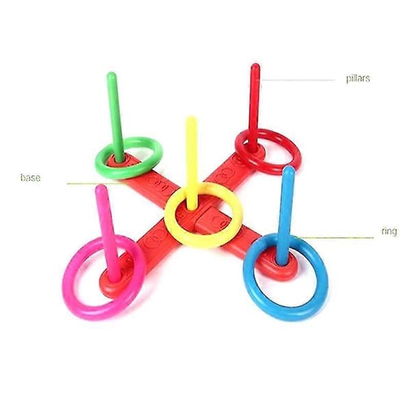 [LLC]Hoop Game Throw Ring Toss Set Present Bärbar Ferrule leksak kors 5 ringar kasta ferrule sportutrustning