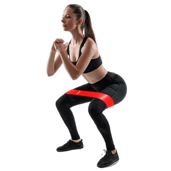 [LLC] Elastiska träningsband Yoga Gym Styrketräning Ankel Ben Loop Röd