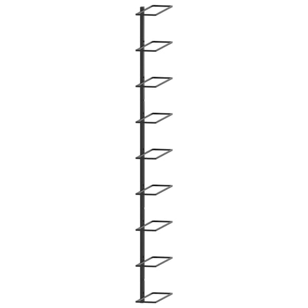 [LLC]vidaXL Seinälle asennettava viiniteline 9 pullolle musta rauta Svart black
