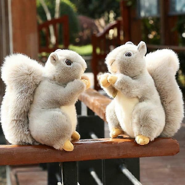[LLC] Squirrel Doll Lifelike Grey Squirrel Plush Toy: A Perfect Christmas Gift for Kids!-lingling}