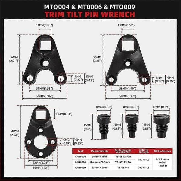 [LLC]Thim tilt-nøgle til Yamaha Suzuki Johnson påhængsmotor MT0006