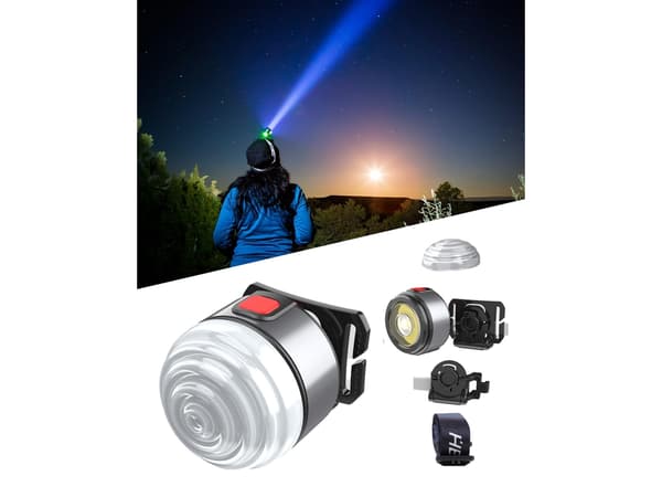 [LLC] Hodelykt Campingutstyr Oppladbar LED-hodelykt Med Rødt Hvitt Lys Multifunksjonell Hodelykt For Utendørsaktiviteter