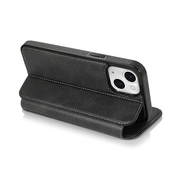 [LLC] Compatible with iPhone 13 Mini Case Leather Wallet Flip Phone Case Black