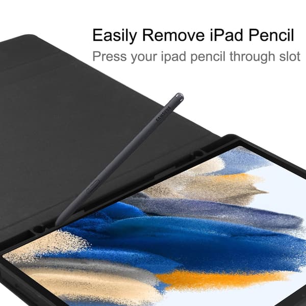 [LLC]Fungerer med Samsung Tab tabletcover trådløst Bluetooth-tastatur sort black Tab A8 X205/200