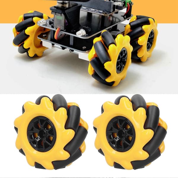 [LLC] Mecanum-hjul OmniDirectional Smart Robotbil Deler Tilbehør DIY Leketøykomponenter 60mm (2 par)