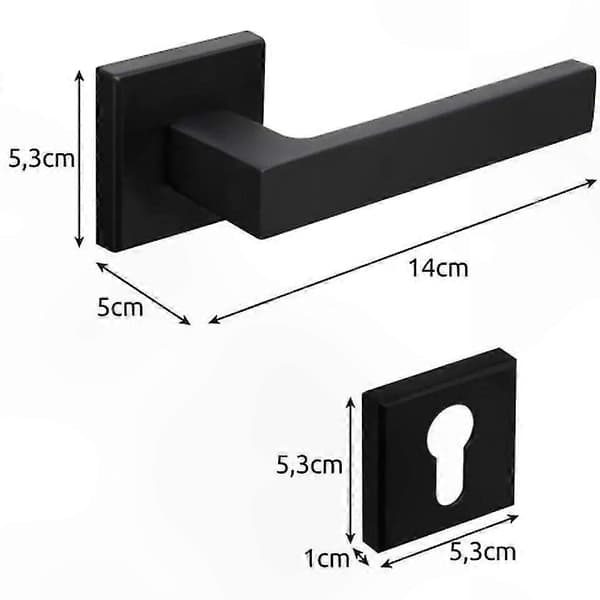 [LLC] Thmplete dørhåndtaksett i matt svart finish 1
