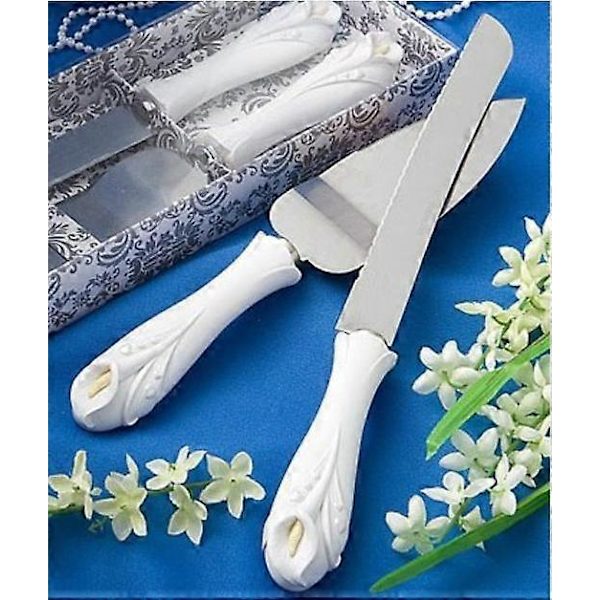 [LLC]Thand Ny Bröllopstårta Resin Handtag Kniv och Serveringsset