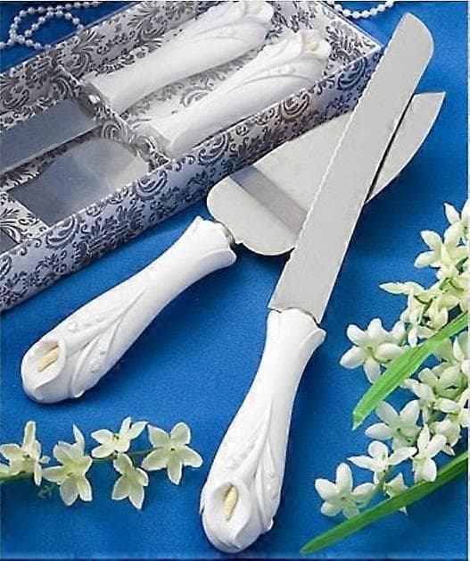 [LLC]Thand Ny Bryllupskake Kniv og Serveringssett med Resin Håndtak