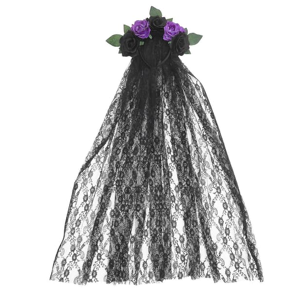 [LLC] Diadem for Día de Muertos-dekorasjon med slør og blomster