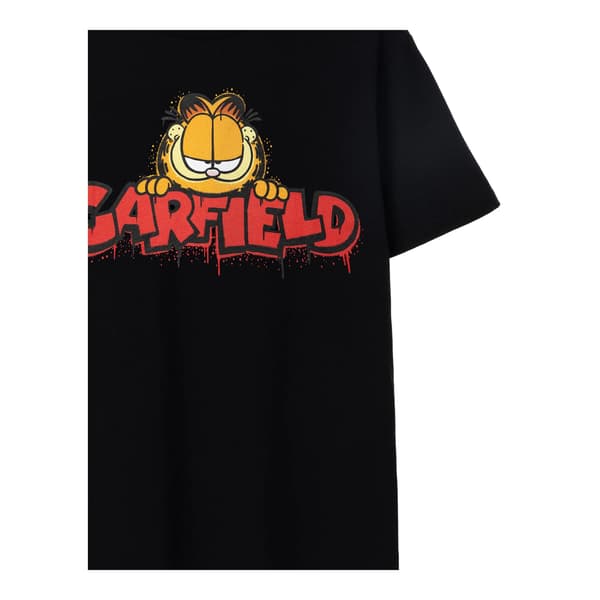 [LLC] Garfield Graffiti T-shirt med korte ærmer til mænd, M, sort Black M