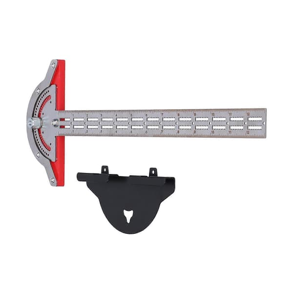 [LLC]Thodworker Edge Ruler Protractor Vinkelmåleverktøy i rustfritt stål Tømrerutstyr 38.1cm