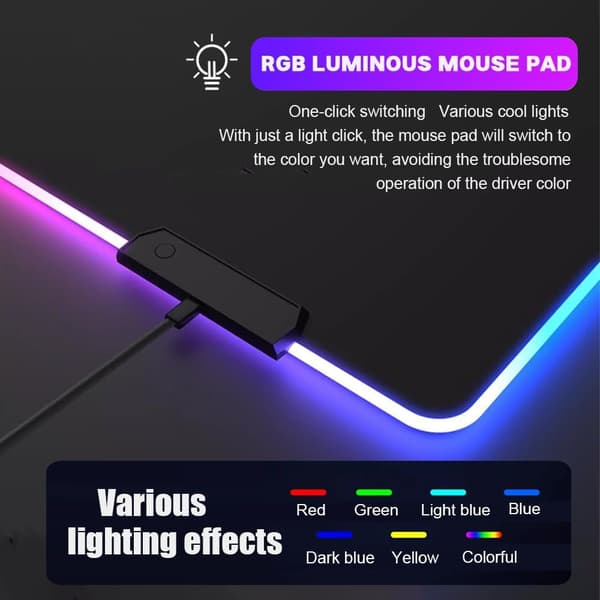 [LLC] Musemåtte - Med Rgb 14 Lystilstande Skridsikker Base (Stil 24, 300*700*4Mm)