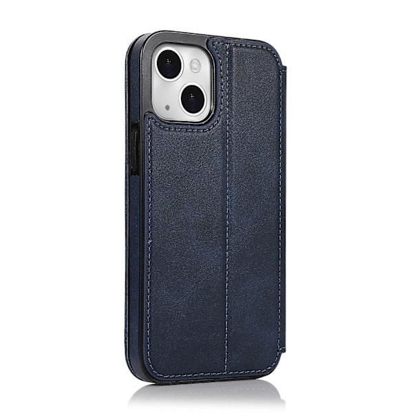 [LLC] Compatible with iPhone 13 Mini Case Leather Wallet Flip Phone Case Blue