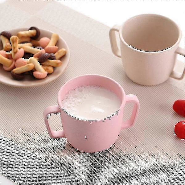 [LLC]Mug with Two Handles, Solid Color Drinking Cup, Milk Coffee Cup, Home Tableware, Easy to Use, 1pc, Beige GCO