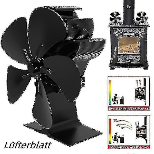 [LLC]Tht Luftfläkt Eldstadsfläkt Fläktblad För Brinnande Trälåda Coppery