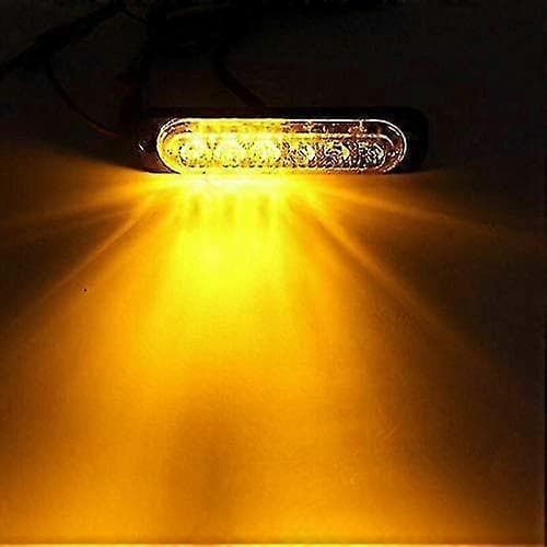 [LLC]Thergency Strobelys, 8 stk. 6 LED Gule Blinklys, 12/24v Advarselsblinklamper til Bil