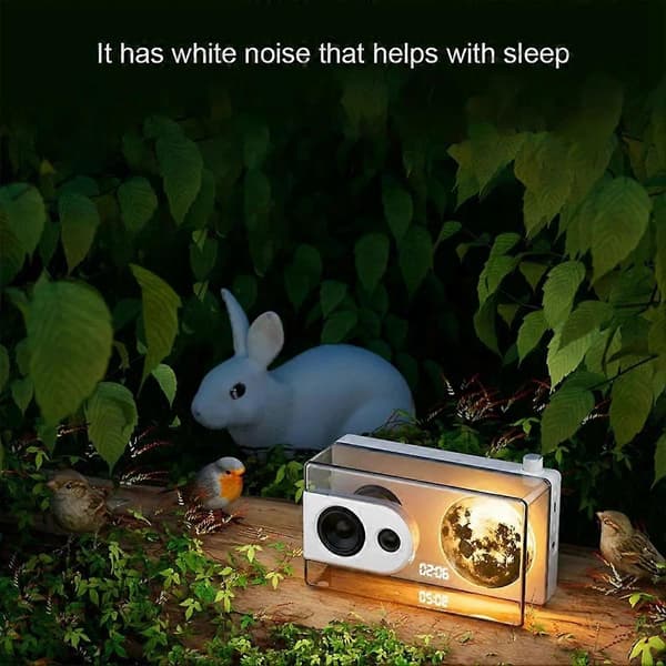 [LLC]M6 Moonlight Music Box Bluetooth-højttaler understøtter TF-kortafspilning AUX-computerforbindelse ur gennemsigtig lydboks A Black