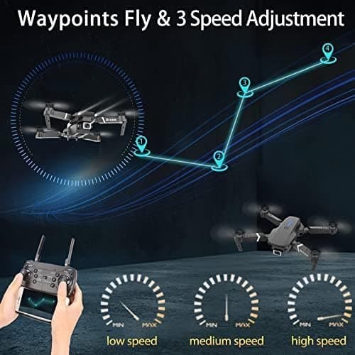 [LLC]E99-drone kaksoiskameralla 1080P FPV-videota varten black