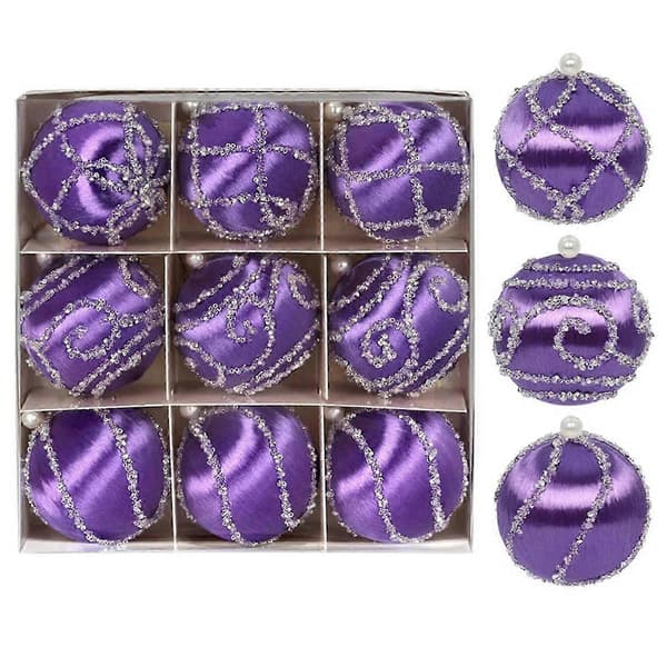 [LLC]Thcs 8cm julgranskula i siden Julgransdekoration Purple