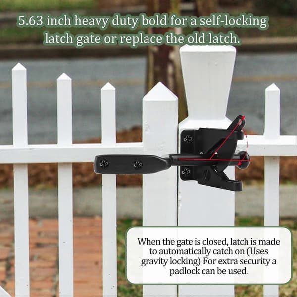 [LLC] Stainless Steel Gate Latch Automatic Gravity Lever Auto Gate Latch Garden Gate Lock Gate Bolt Latch for Garden Fence