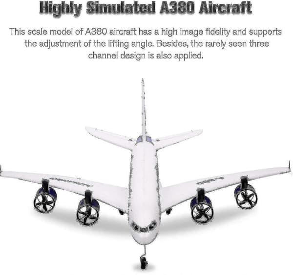 [LLC]3 batterier Airbus A380 2.4g Rc Flygplan Flygande Flygplan Glidflygplan Med Led Strålkastare För Fastvingat Flygplan Remo
