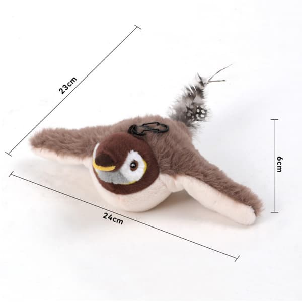 [LLC] Electronic Interactive Flying Bird Cat Toy Hanging Pet Flapping Wings Sparrow