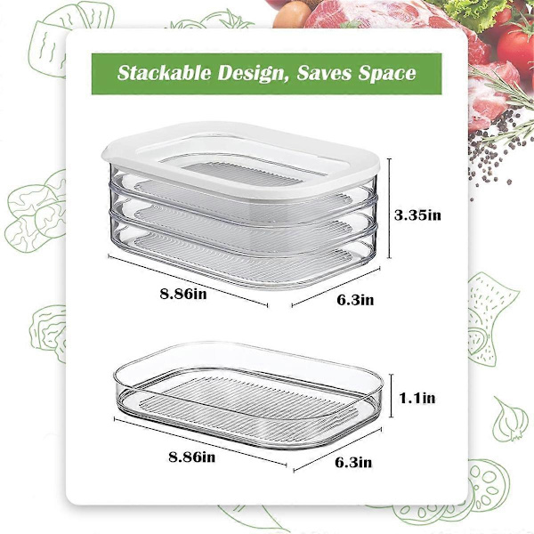 [LLC]Food storage boxes with lids for cold cuts, bacon, lunch meat, fruit, vegetables, cold cuts and fruit storage containers_tfrf