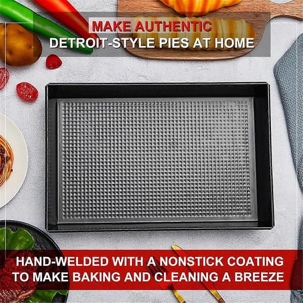 [LLC] 3 st. Detroit Style Pizzapannor Hårda Rektangulära Pizzapannor
