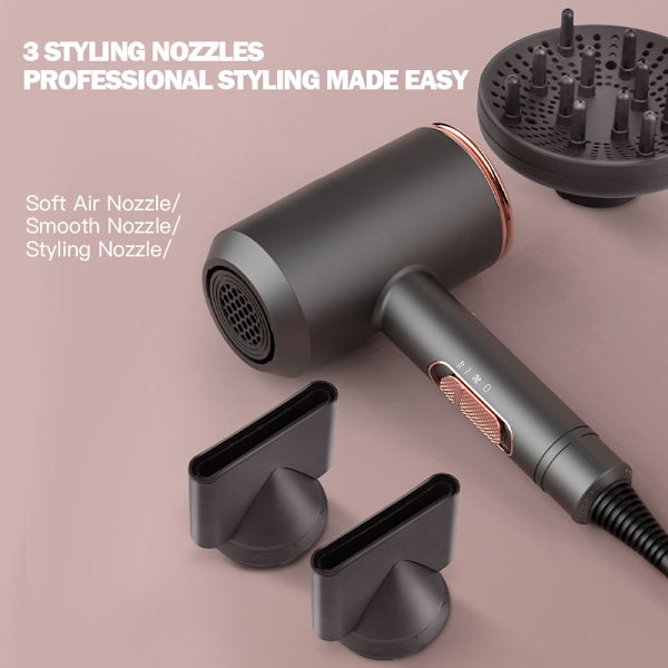 [LLC] Hair dryer with diffuser and concentrator 5 speeds Black Black 960