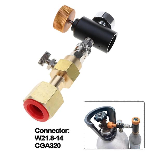 Sodas Vattentillbehör Snabbkoppling Adapter till Externa CO2-flaskor Tankar Cylinder W21.8 CGA320 CO2 Påfyllningsadapter American thread