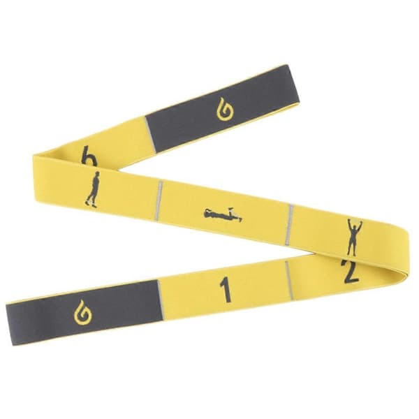 [LLC]8 öglor Bensträckningsband Stretching Yogarem Träningsfysioterapibälten Yellow
