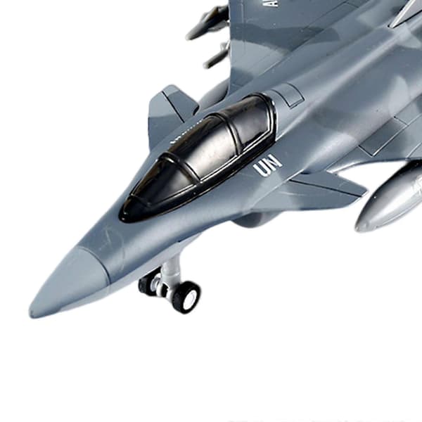 [LLC]Gjuten Metall Modell Flygplan Jaktplan Leksak Samling Flygplan Leksak Flygplan Dra Tillbaka Gray