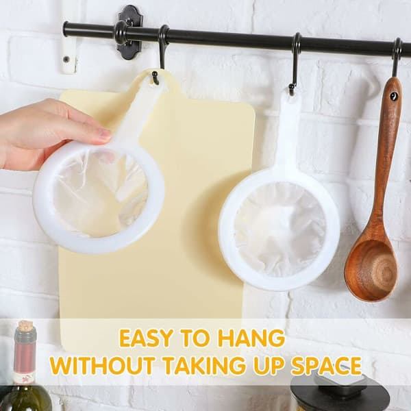 [LLC] Pieces Fine Mesh Strainer, Nylon Mesh, Yogurt Strainer, Extra Fine Mesh Plastic Strainer, Mini Juice Strainer, White Honey Strainer with Handle