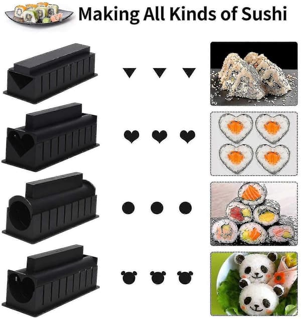 [LLC] Sushi Maker 12-delt Sushiverktøysett Sushi Risrull - WELLNGS
