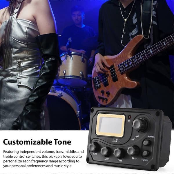 [LLC] Akustisk Gitarr Pickup Folkgitarr Klassisk Gitarr Pickup Equalizer BAS/MELLAN/DISKANT Pickup VOLYM/Pres/Stämapparat/Fas As