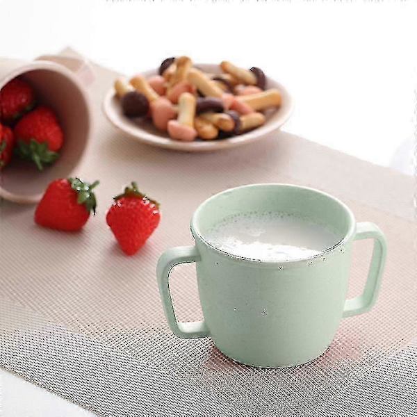 [LLC]Mug with Two Handles, Solid Color Drinking Cup, Milk Coffee Cup, Home Tableware, Easy to Use, 1pc, Beige GCO