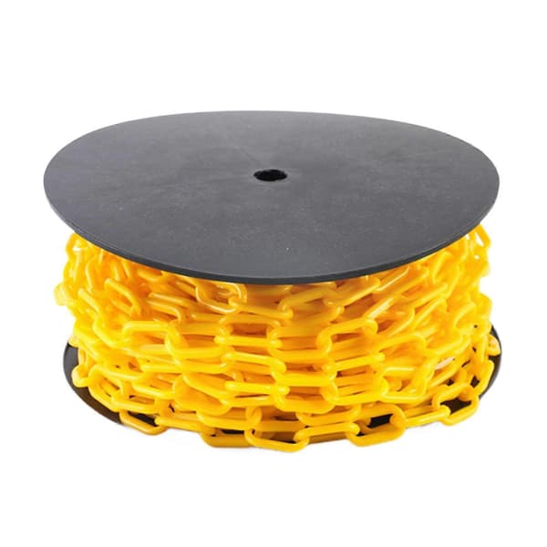 [LLC]Thgh Visibility Safety Barrier Chain PP Plastic Easy Cut Caution Security for Parking Driveway Events Yellow