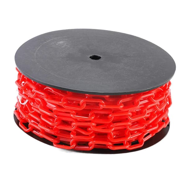 [LLC]Thgh Visibility Safety Barrier Chain PP Plastic Easy Cut Caution Security for Parking Driveway Events Red