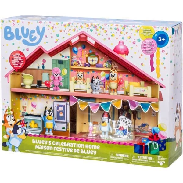 [LLC]Fødselsdagshus - BLUEY - 1 figur + 13 tilbehør - Fra 3 år