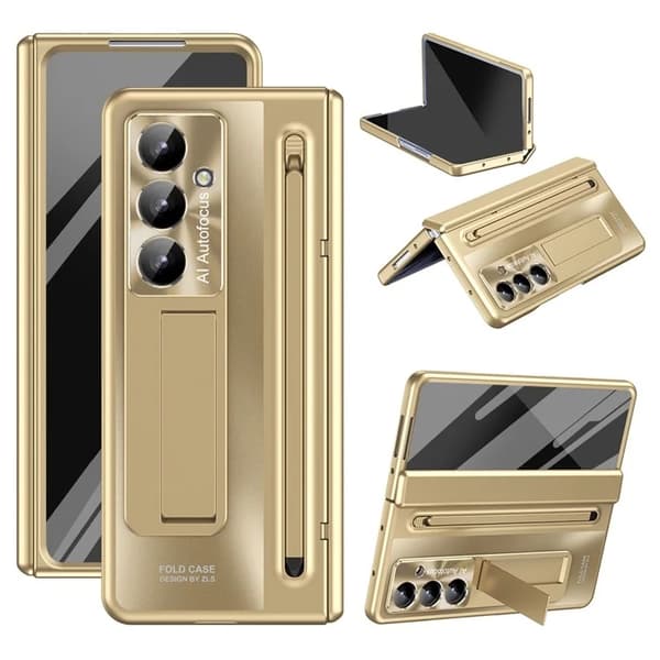 [LLC]Mobile Case for Galaxy Z Fold7 with Screen Protector and Stylus Hinge - Gold Guld 56