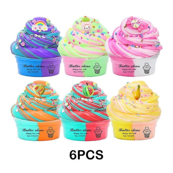 [LLC] 6-pack Partyfavorer med Vattenmelon Regnbåge Godis Kärlek Slimes Smör Slimes Kit för Flickor