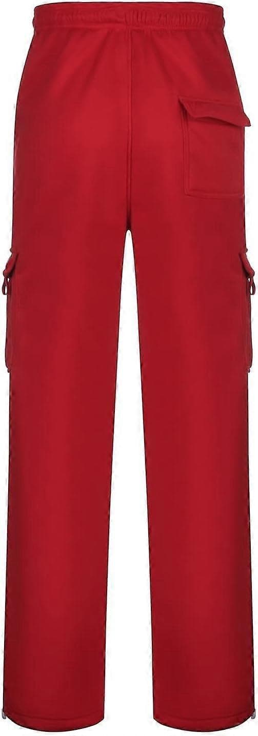 [LLC] Bomuldsbukser til mænd, joggingbukser med elastik i taljen, vide ben, cargobukser, åndbare, varme vinter-sweatpants One size